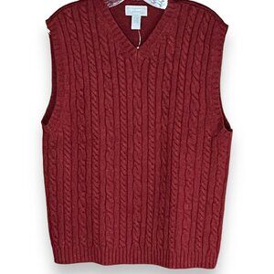 Vintage Lambswool Sweater Vest Mens Large Grandpa Academia Y2K Preppy Professor‎